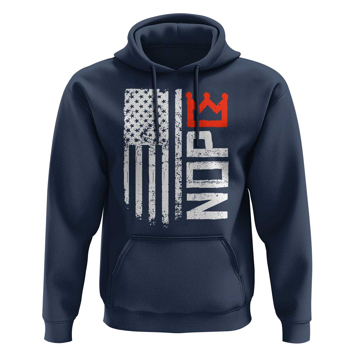 Funny Nope No Kings Vintage American Flag Hoodie - Wonder Print Shop
