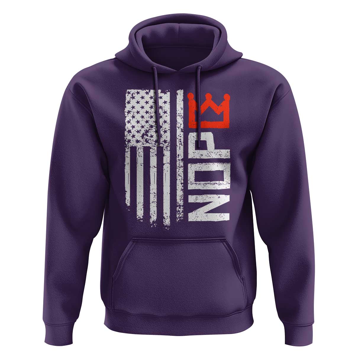 Funny Nope No Kings Vintage American Flag Hoodie - Wonder Print Shop