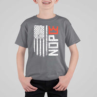 Funny Nope No Kings Vintage American Flag T Shirt For Kid - Wonder Print Shop