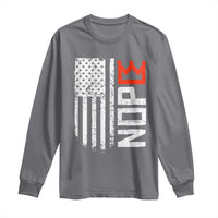 Funny Nope No Kings Vintage American Flag Long Sleeve Shirt - Wonder Print Shop