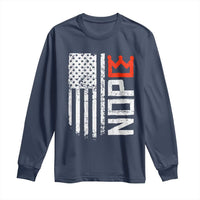 Funny Nope No Kings Vintage American Flag Long Sleeve Shirt - Wonder Print Shop
