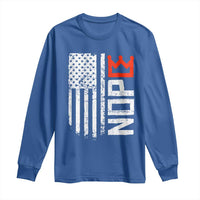 Funny Nope No Kings Vintage American Flag Long Sleeve Shirt - Wonder Print Shop