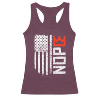 Funny Nope No Kings Vintage American Flag Racerback Tank Top - Wonder Print Shop