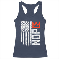 Funny Nope No Kings Vintage American Flag Racerback Tank Top - Wonder Print Shop