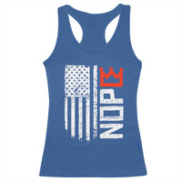 Funny Nope No Kings Vintage American Flag Racerback Tank Top - Wonder Print Shop