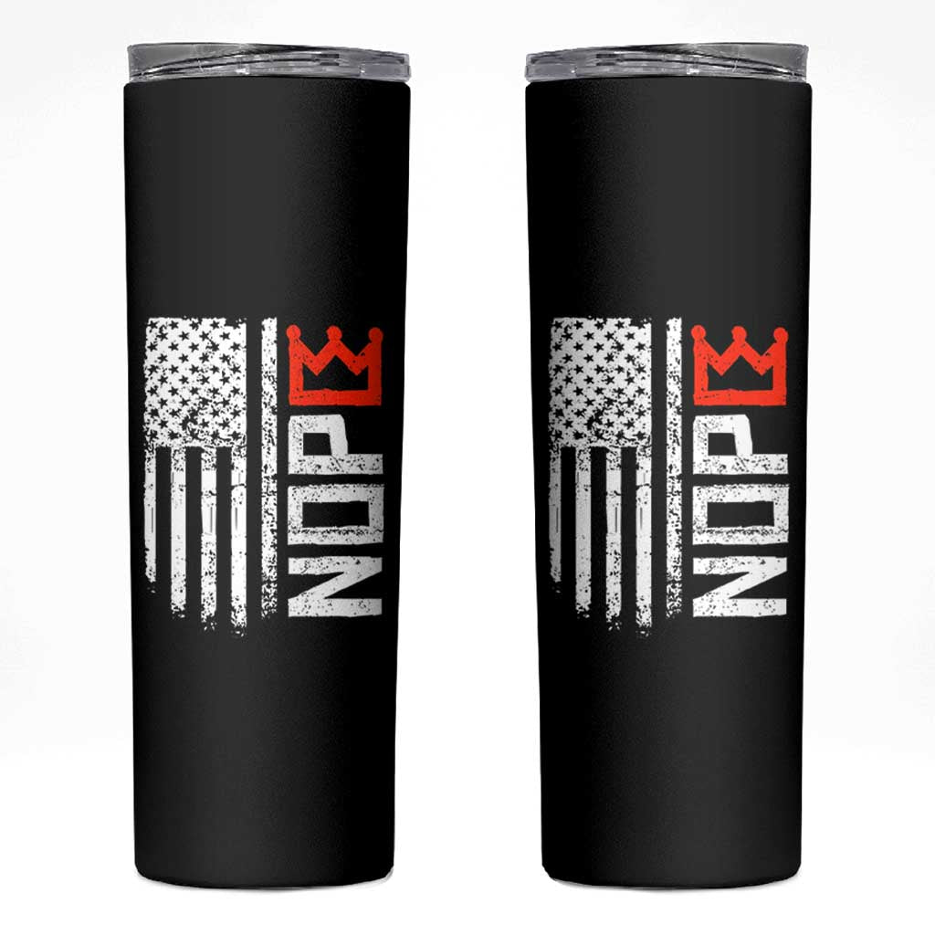 Funny Nope No Kings Vintage American Flag Skinny Tumbler - Wonder Print Shop