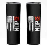 Funny Nope No Kings Vintage American Flag Skinny Tumbler - Wonder Print Shop