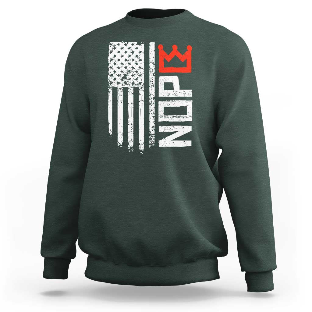 Funny Nope No Kings Vintage American Flag Sweatshirt - Wonder Print Shop