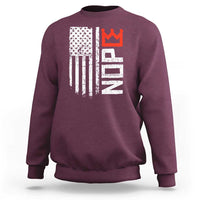 Funny Nope No Kings Vintage American Flag Sweatshirt - Wonder Print Shop