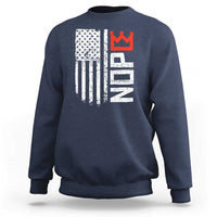 Funny Nope No Kings Vintage American Flag Sweatshirt - Wonder Print Shop