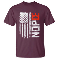 Funny Nope No Kings Vintage American Flag T Shirt - Wonder Print Shop