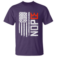 Funny Nope No Kings Vintage American Flag T Shirt - Wonder Print Shop