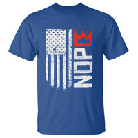 Funny Nope No Kings Vintage American Flag T Shirt - Wonder Print Shop