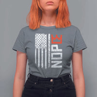 Funny Nope No Kings Vintage American Flag T Shirt For Women - Wonder Print Shop
