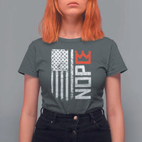 Funny Nope No Kings Vintage American Flag T Shirt For Women - Wonder Print Shop