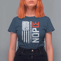 Funny Nope No Kings Vintage American Flag T Shirt For Women - Wonder Print Shop