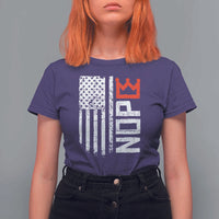 Funny Nope No Kings Vintage American Flag T Shirt For Women - Wonder Print Shop
