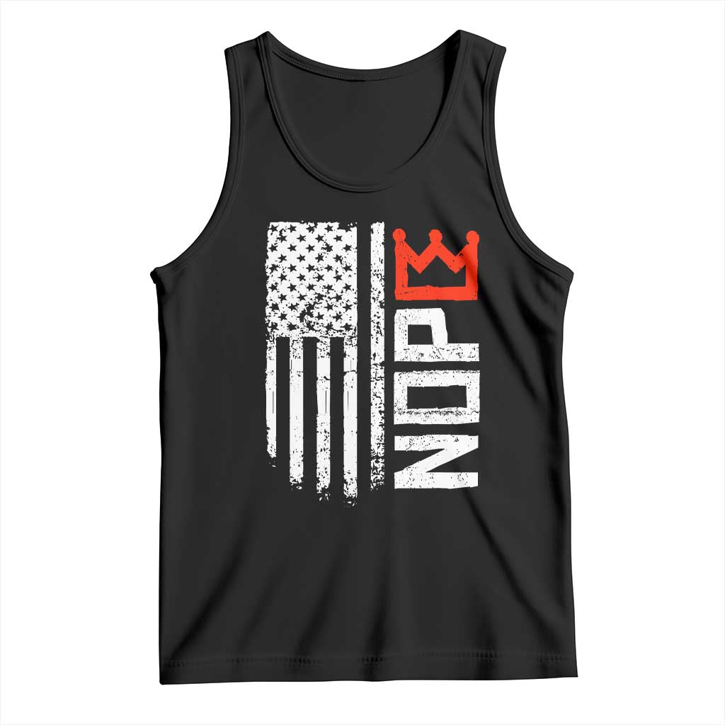 Funny Nope No Kings Vintage American Flag Tank Top - Wonder Print Shop