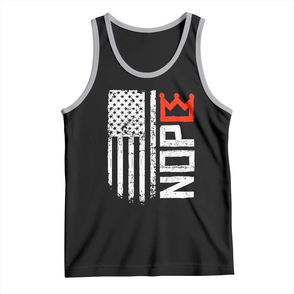 Funny Nope No Kings Vintage American Flag Tank Top - Wonder Print Shop