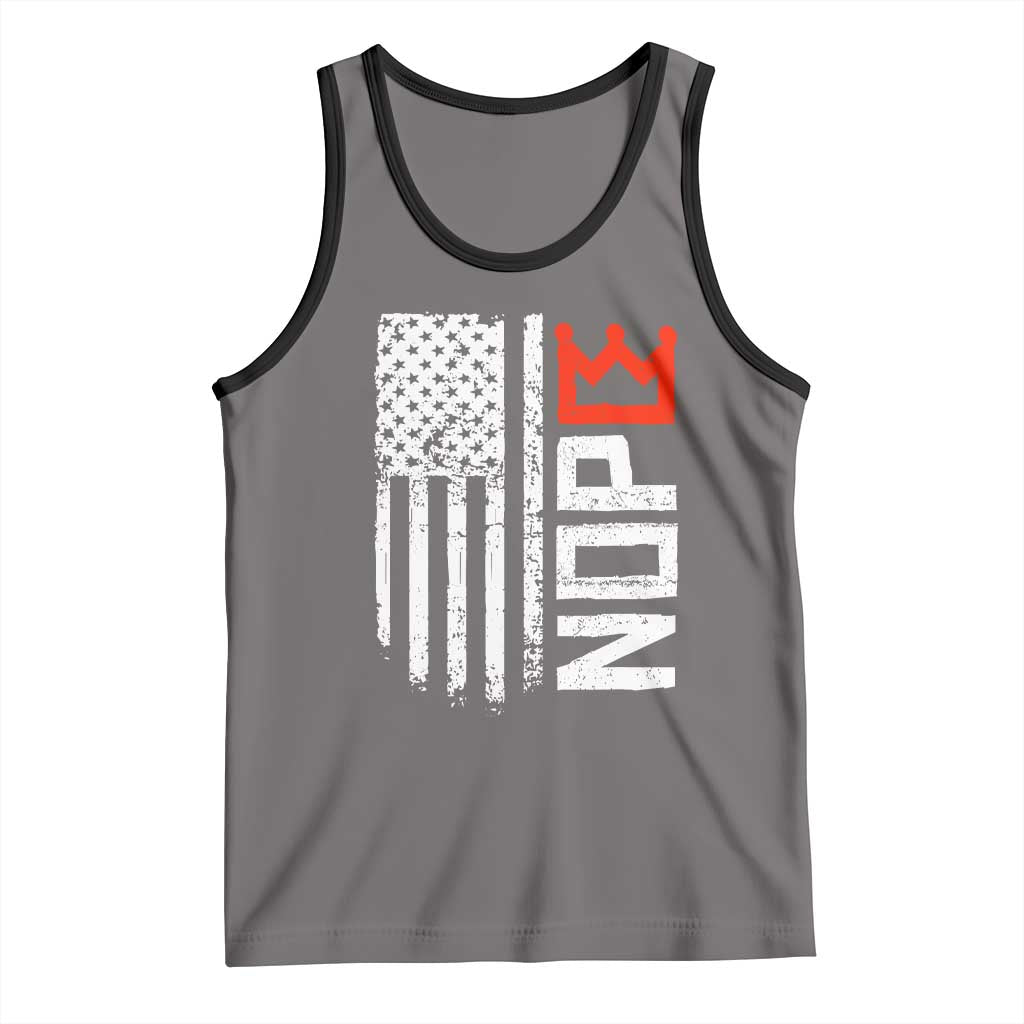 Funny Nope No Kings Vintage American Flag Tank Top - Wonder Print Shop