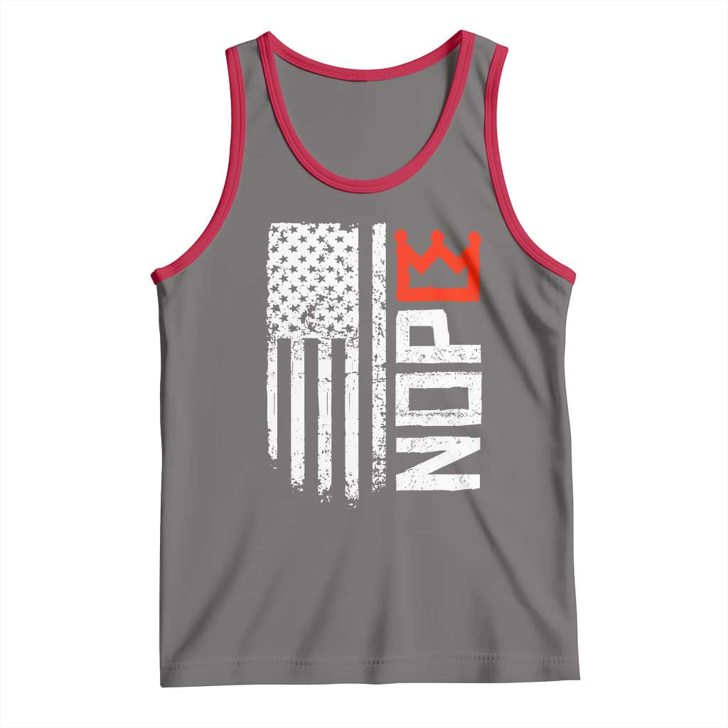 Funny Nope No Kings Vintage American Flag Tank Top - Wonder Print Shop