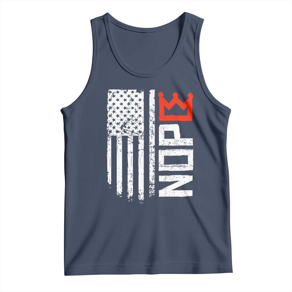Funny Nope No Kings Vintage American Flag Tank Top - Wonder Print Shop
