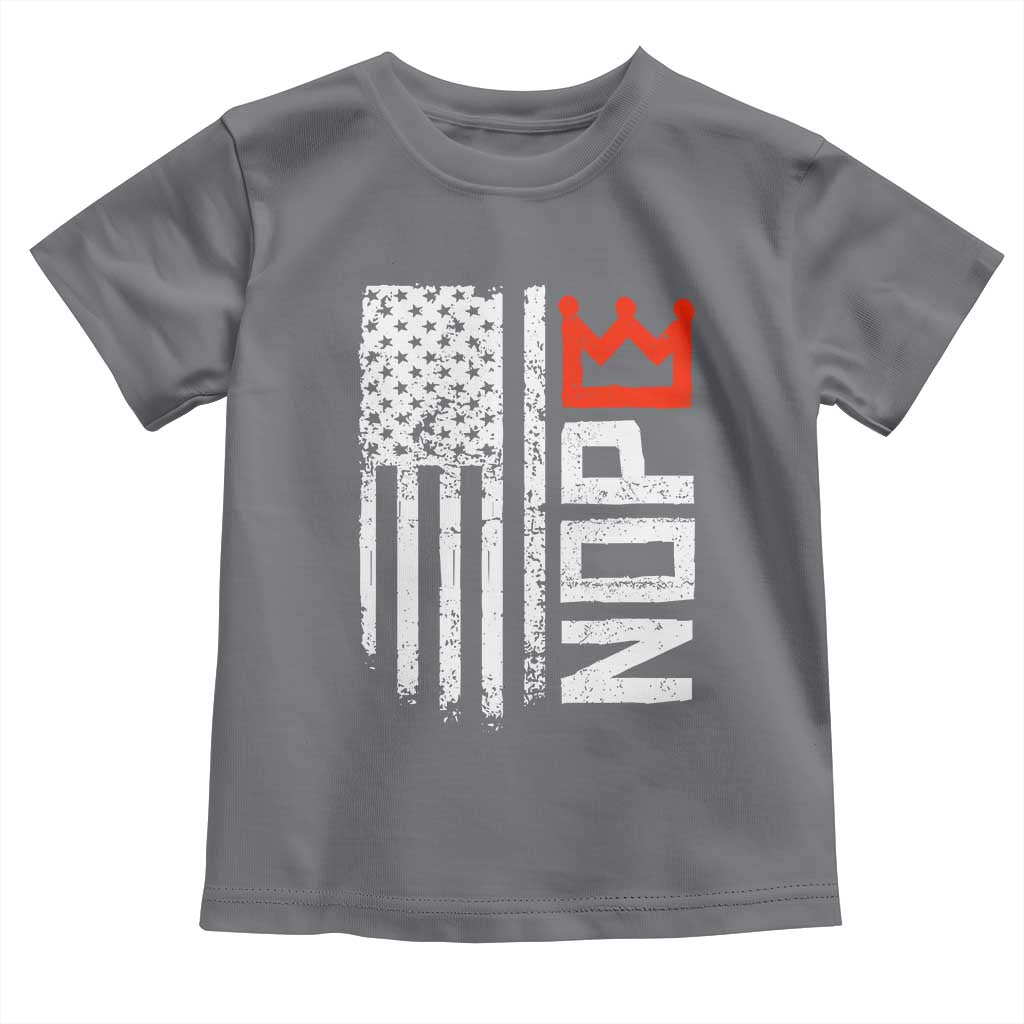 Funny Nope No Kings Vintage American Flag Toddler T Shirt - Wonder Print Shop