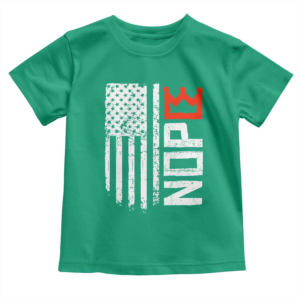 Funny Nope No Kings Vintage American Flag Toddler T Shirt - Wonder Print Shop