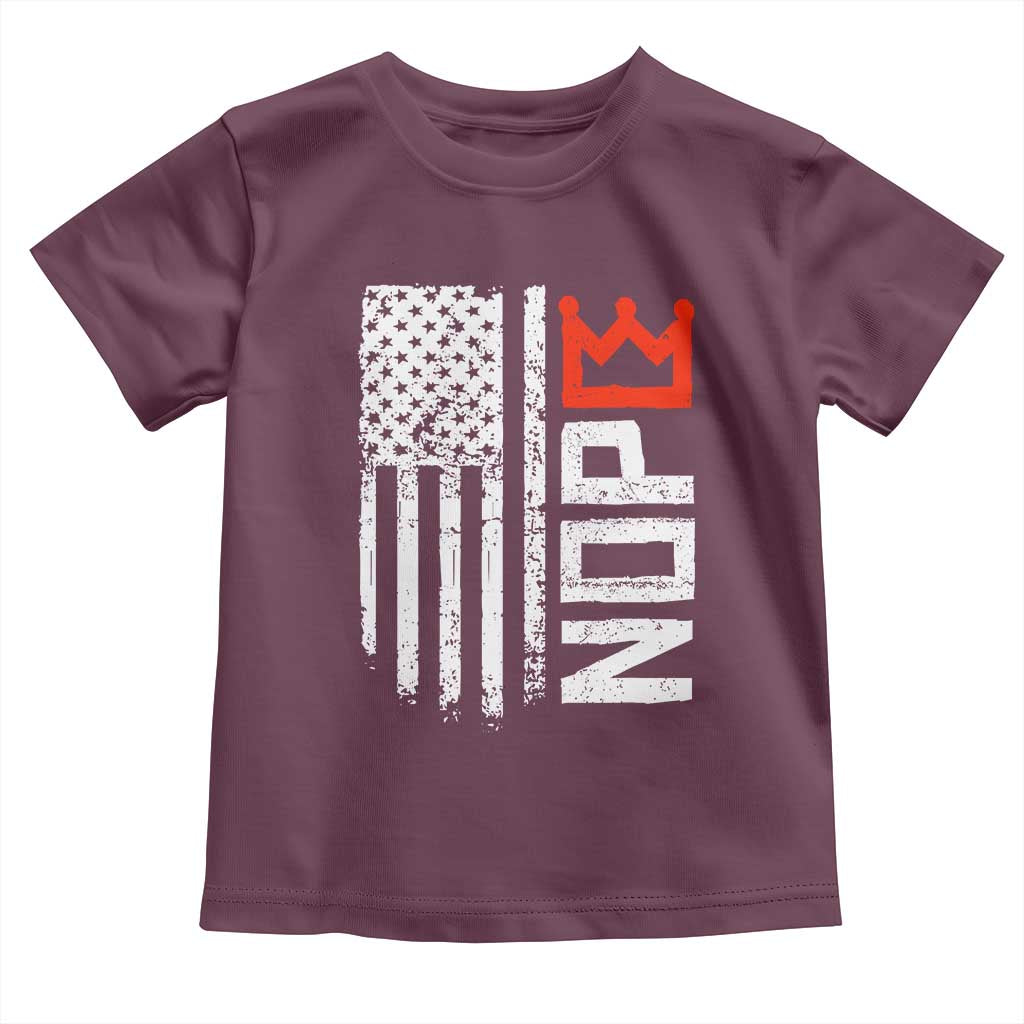 Funny Nope No Kings Vintage American Flag Toddler T Shirt - Wonder Print Shop