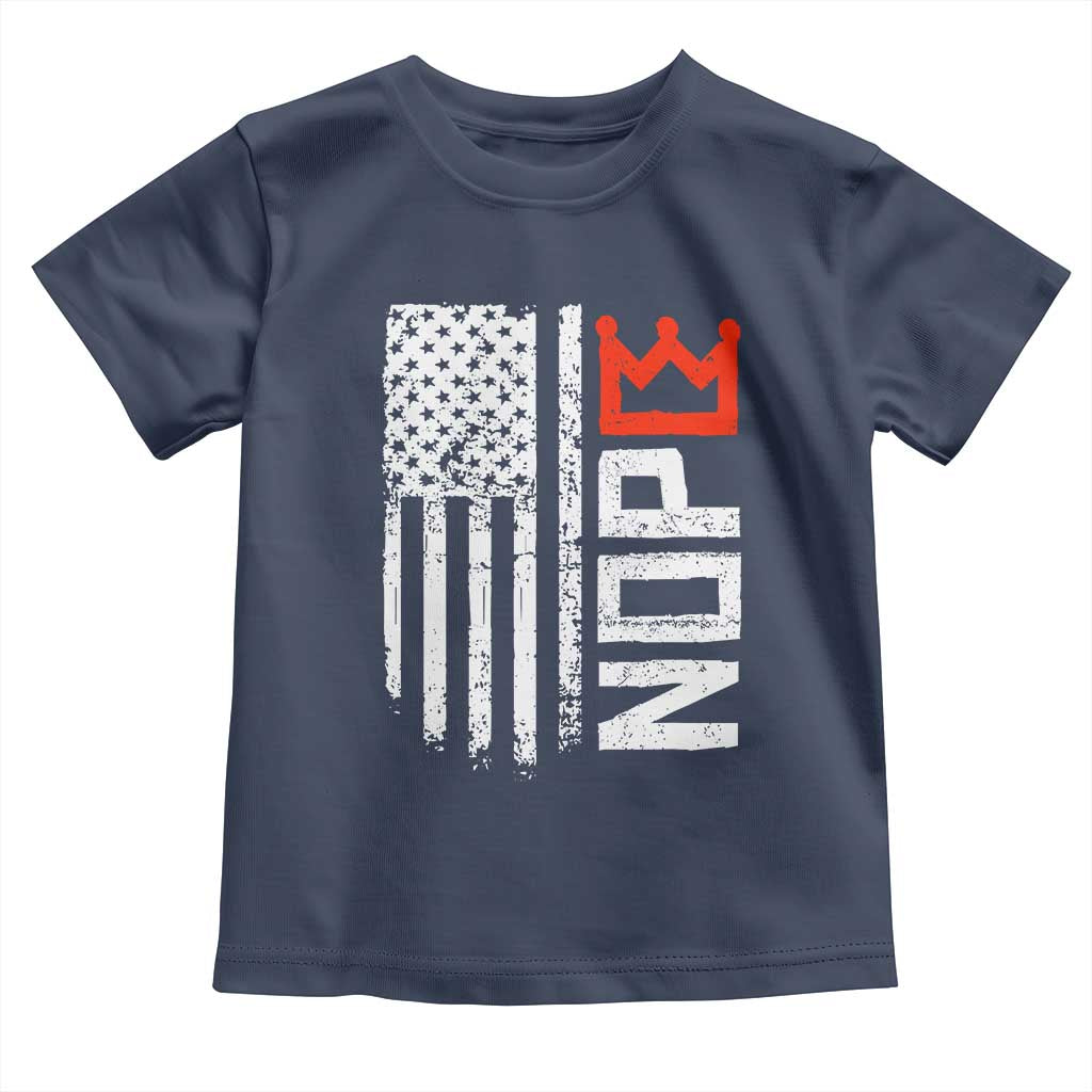 Funny Nope No Kings Vintage American Flag Toddler T Shirt - Wonder Print Shop