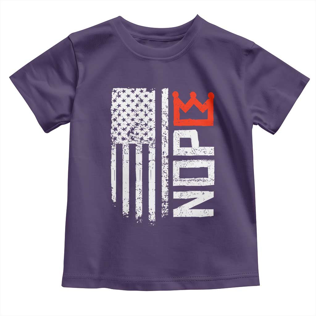 Funny Nope No Kings Vintage American Flag Toddler T Shirt - Wonder Print Shop
