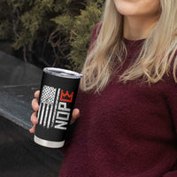 Funny Nope No Kings Vintage American Flag Tumbler Cup - Wonder Print Shop