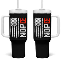 Funny Nope No Kings Vintage American Flag Tumbler With Handle - Wonder Print Shop
