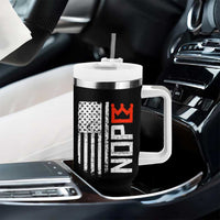 Funny Nope No Kings Vintage American Flag Tumbler With Handle - Wonder Print Shop