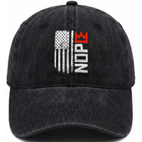 Funny Nope No Kings Vintage American Flag Washed Cotton Baseball Cap