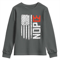 Funny Nope No Kings Vintage American Flag Youth Sweatshirt - Wonder Print Shop