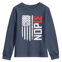 Funny Nope No Kings Vintage American Flag Youth Sweatshirt - Wonder Print Shop