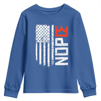 Funny Nope No Kings Vintage American Flag Youth Sweatshirt - Wonder Print Shop