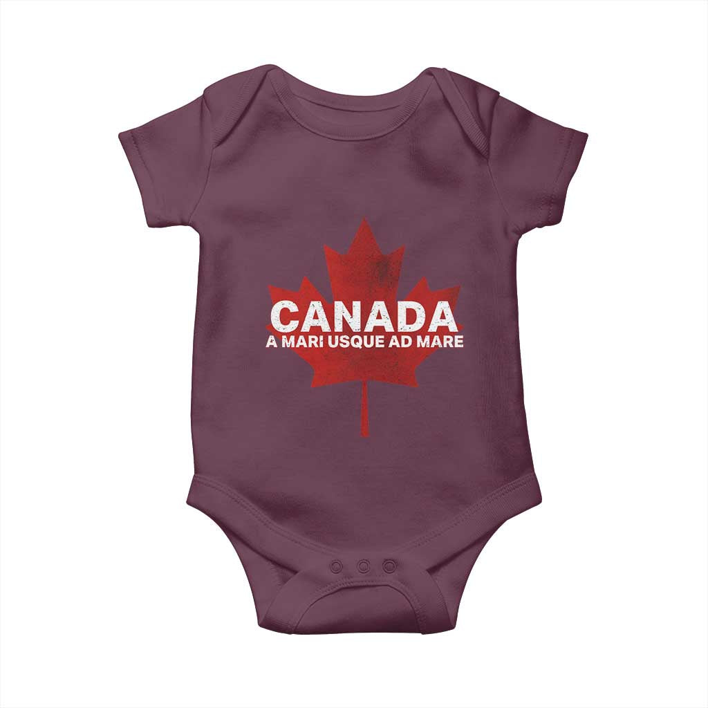 Funny Canada A Mari Usque Ad Mare Baby Onesie Canadian Flag Patriotic - Wonder Print Shop