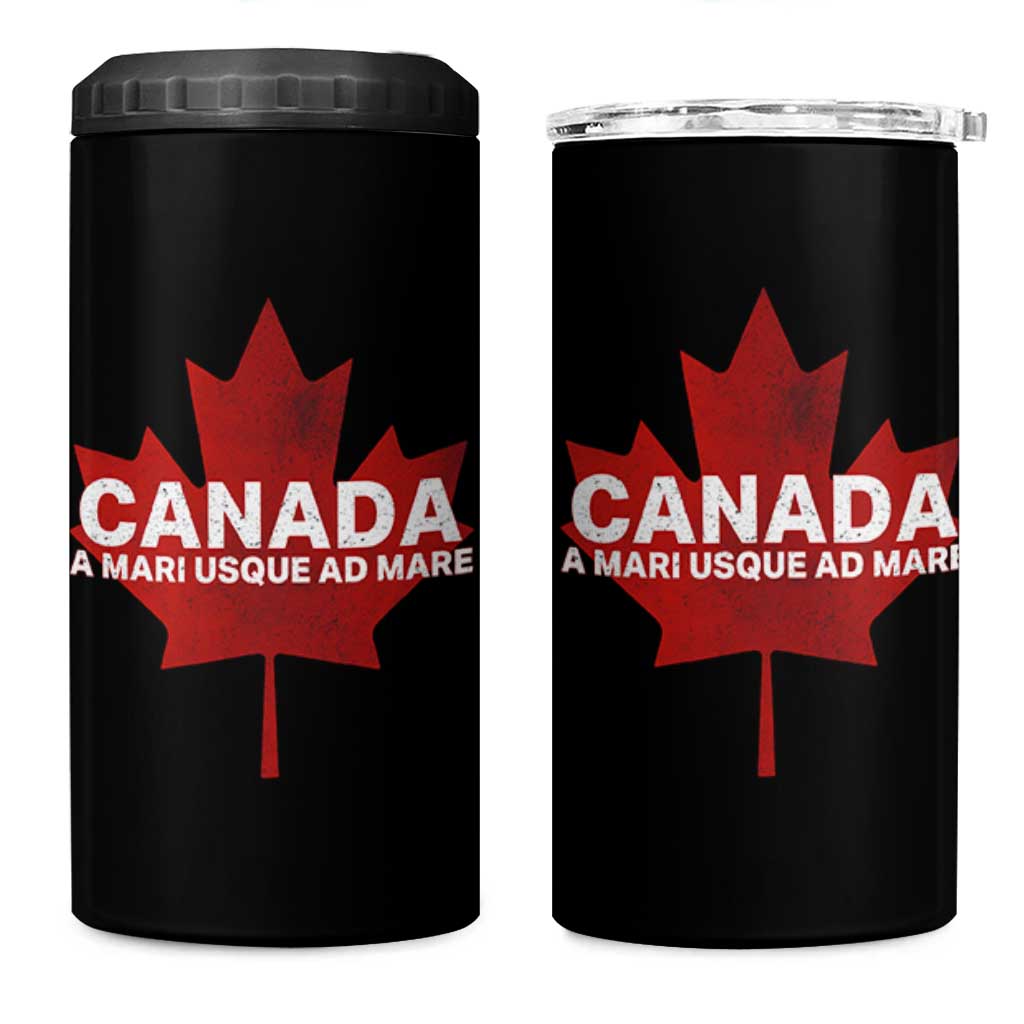 Funny Canada A Mari Usque Ad Mare 4 in 1 Can Cooler Tumbler Canadian Flag Patriotic - Wonder Print Shop