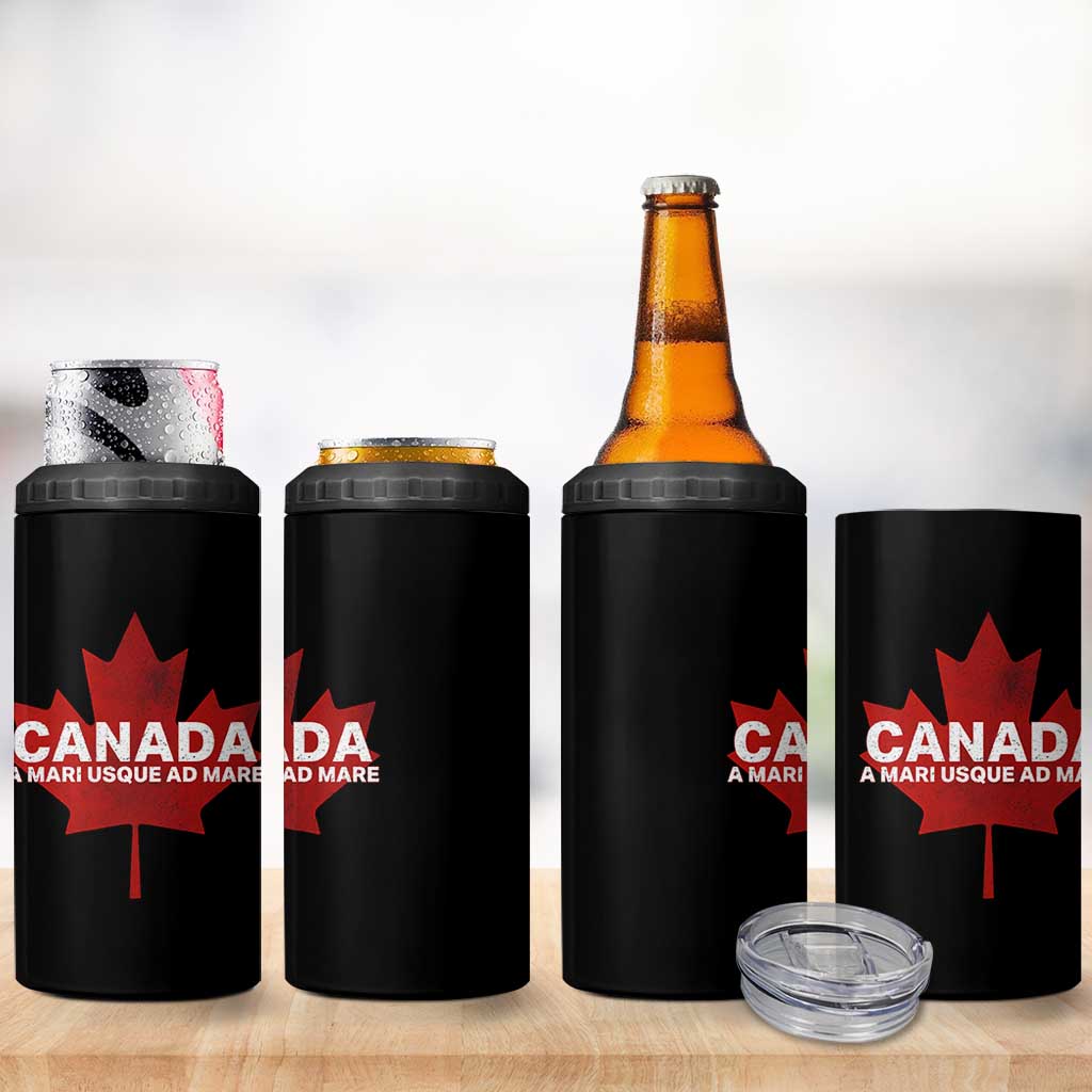 Funny Canada A Mari Usque Ad Mare 4 in 1 Can Cooler Tumbler Canadian Flag Patriotic - Wonder Print Shop