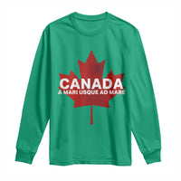 Funny Canada A Mari Usque Ad Mare Long Sleeve Shirt Canadian Flag Patriotic - Wonder Print Shop