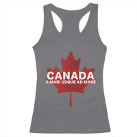 Funny Canada A Mari Usque Ad Mare Racerback Tank Top Canadian Flag Patriotic - Wonder Print Shop