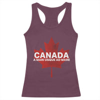 Funny Canada A Mari Usque Ad Mare Racerback Tank Top Canadian Flag Patriotic - Wonder Print Shop