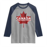 Funny Canada A Mari Usque Ad Mare Raglan Shirt Canadian Flag Patriotic - Wonder Print Shop