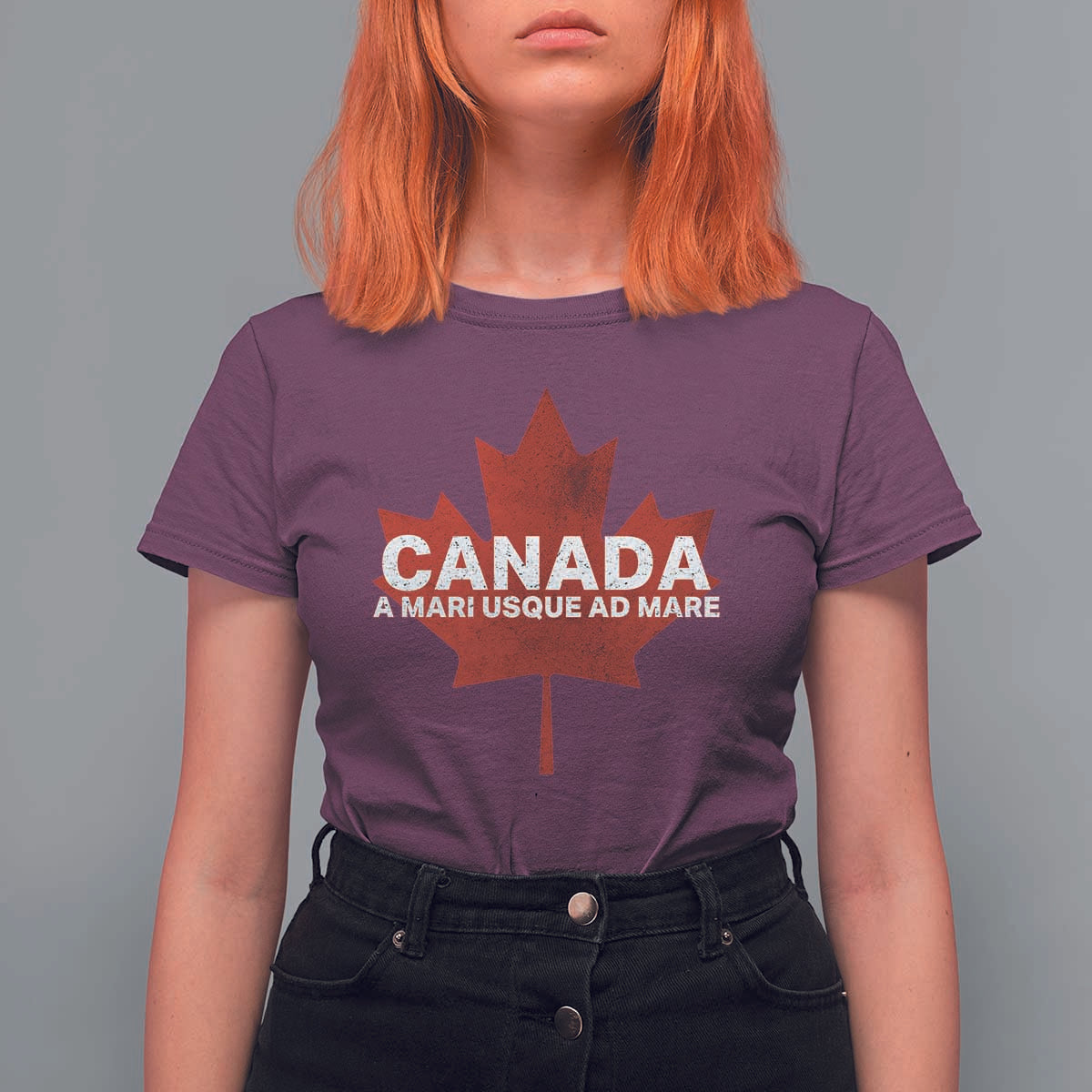 Funny Canada A Mari Usque Ad Mare T Shirt For Women Canadian Flag Patriotic - Wonder Print Shop