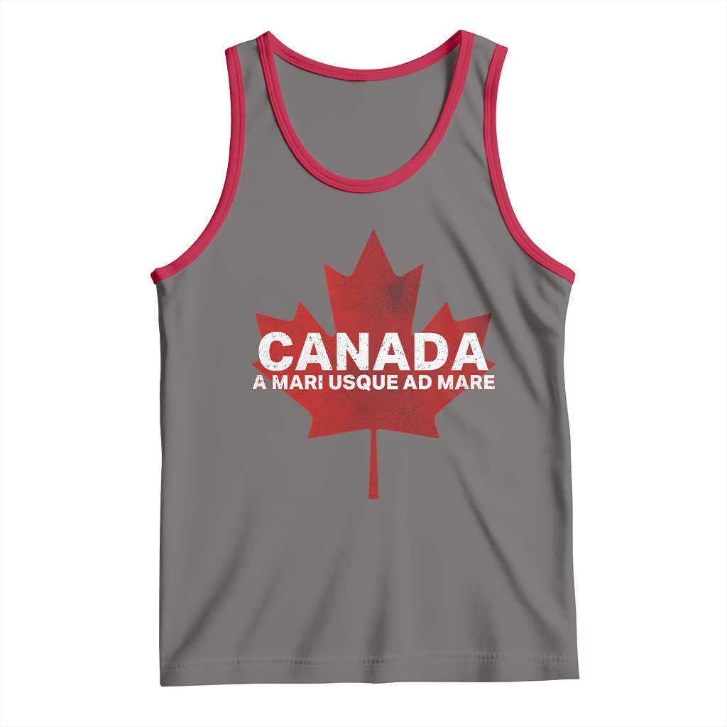 Funny Canada A Mari Usque Ad Mare Tank Top Canadian Flag Patriotic - Wonder Print Shop