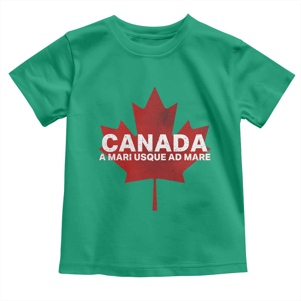 Funny Canada A Mari Usque Ad Mare Toddler T Shirt Canadian Flag Patriotic - Wonder Print Shop