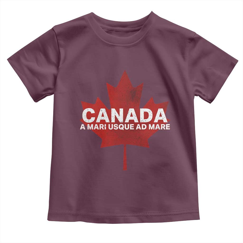 Funny Canada A Mari Usque Ad Mare Toddler T Shirt Canadian Flag Patriotic - Wonder Print Shop