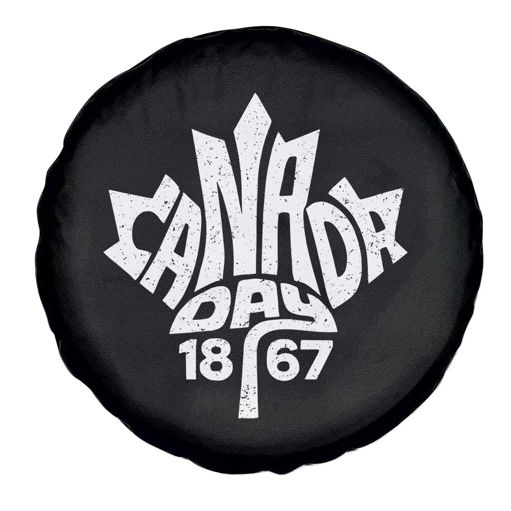 Funny Proud Canadian Canada Day 1867 Spare Tire Cover Vintage Maple Leaf - Wonder Print Shop